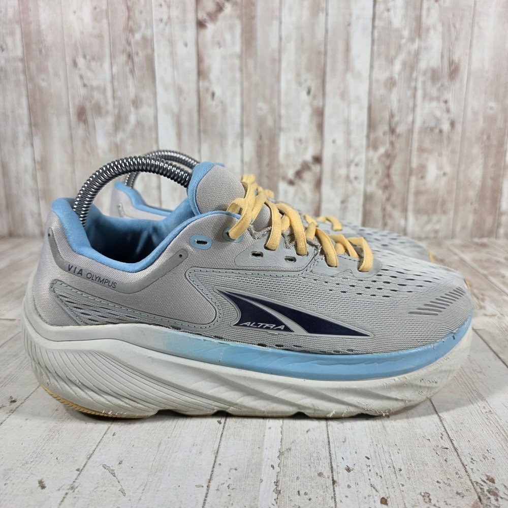 Altra Via Olympus Womens 8.5 Grey Blue Yellow Running Shoes AL0A82CR224